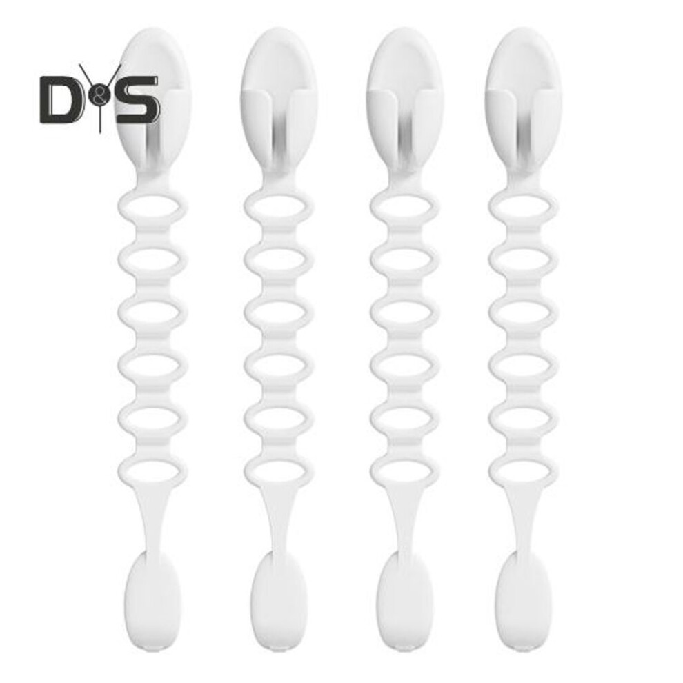 (white, 4pcs) 4/8pcs Christmas Garland Ties Adjustable Hooks For Mantle Garland Stocking Holder Reusable Silicone Festive Wreath Hangers For Stairways Banister