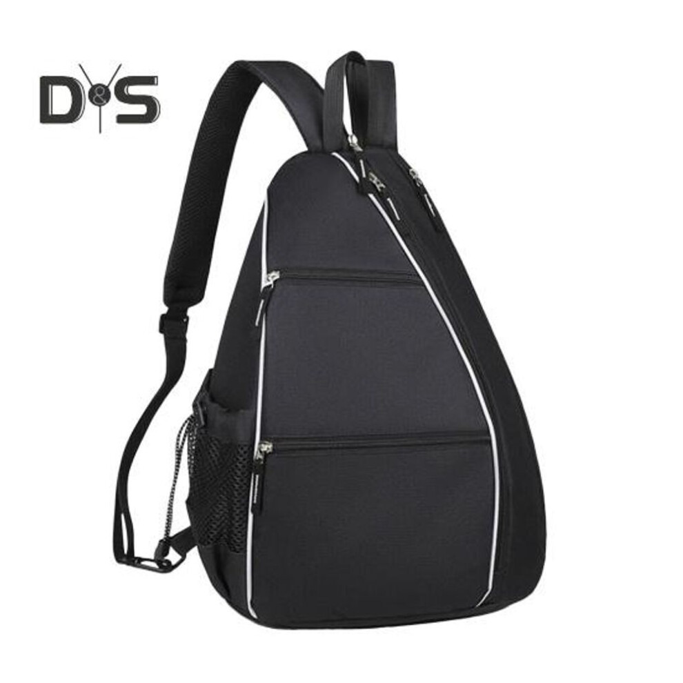 (black) Pickleball Bag Tennis Badminton Racket Backpack Adjustable Sling Shoulder Sports Bag Pickleball Backpack With Water Bottle Holder