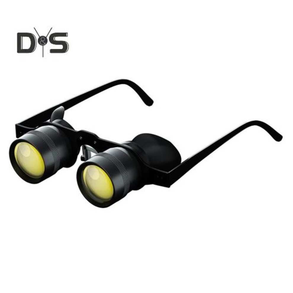 (yellow) Outdoor Fishing Binoculars Glasses 10x Zoom Magnification Adjustable Hands-free Portable Bird Watching Theater Concert Binocular Telescope