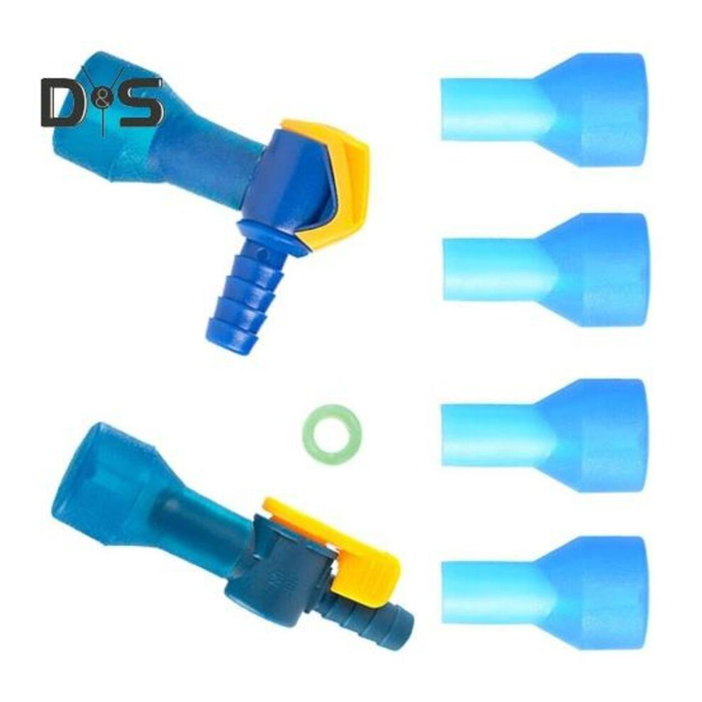 (as the picture, C) Bite Valve Replacement Hydration Pack Mouthpiece With 2 Hose Connector Shut/on Off Valve And O-ring Replacement Parts Accessories