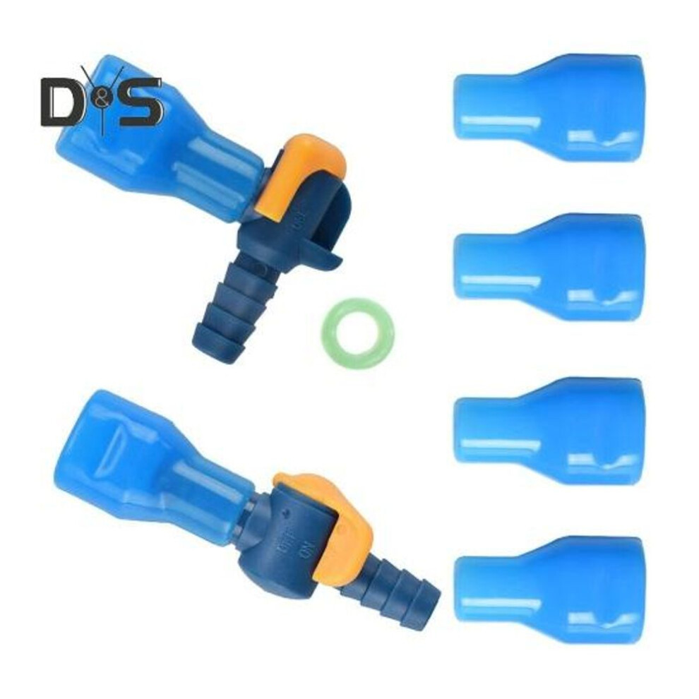 (as the picture, B) Bite Valve Replacement Hydration Pack Mouthpiece With 2 Hose Connector Shut/on Off Valve And O-ring Replacement Parts Accessories
