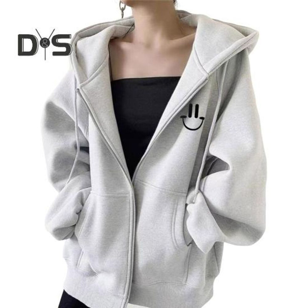 (white) Women Winter Hooded Coat With Side Pockets Thick Plush Lined Zipper Closure Drawstring Outerwear Long Sleeve Windproof Heat Retention Outdoor Jacket