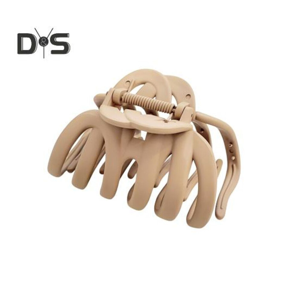(light coffee) Large Hair Claw Octopus Shape Anti-slip Teeth Hair Clip Women Strong Grip Non-slip Back Head Shower Hair Accessories