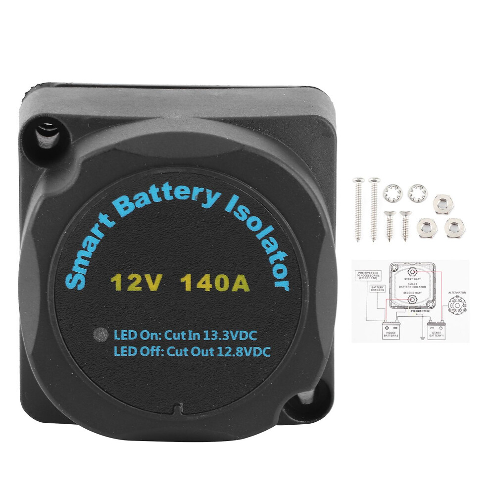 (As Show, One Size) Dual Battery Isolator 12V 140A Smart Vsr Sensitive Relay B0401-00101 Fit For Atv Utv Boat Rv 4909775717365