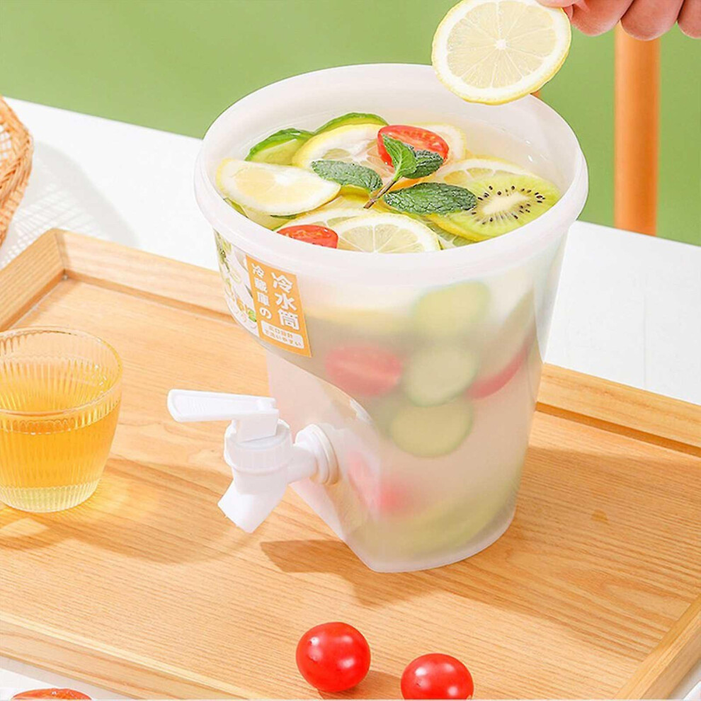 (As show, One size) 3.5L Large Capacity Plastic Beverage Dispenser, Beverage Dispenser With Faucet Ice Lemonade Juice Container With Lid, Fruit Teapot