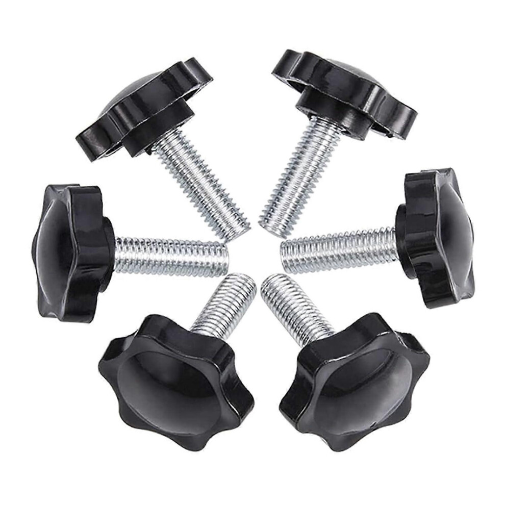(As Show, One Size) 6-Pack M8x25mm Thumb Screw, Plastic Star Knurled Thumbscrew Clamping Knob 4909775521955