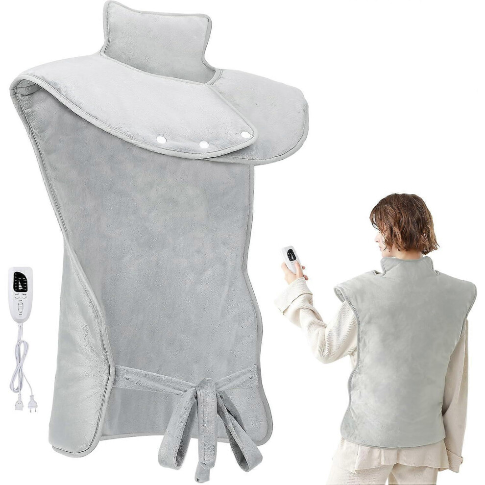 Kikidex (As Show, One Size) Cervical Back Neck Heating Pad - Electric Heated Blanket With 6 Adjustable Temperature / 4 Timer Settings / Fast Heating / Machine