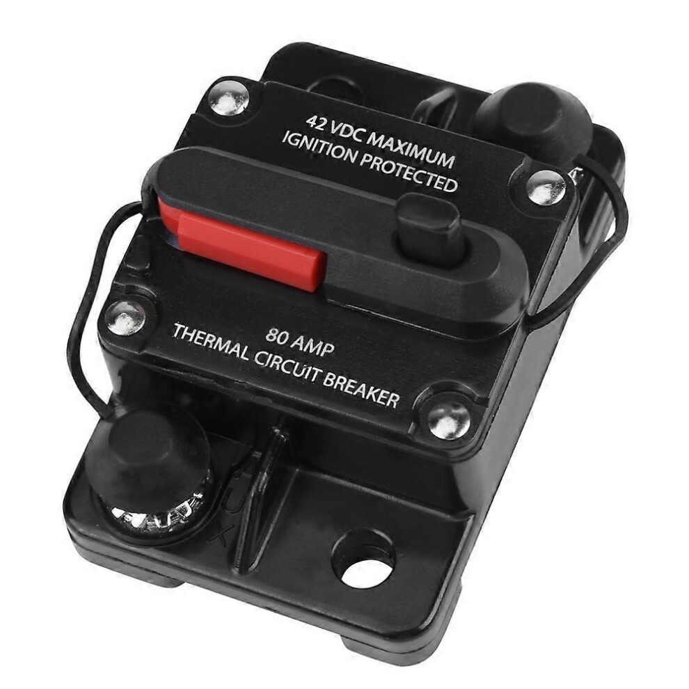(As Show, One Size) Dc12v-42V Car Stereo Audio Inline Circuit Breaker Manual Reset(80A) 6909775592861