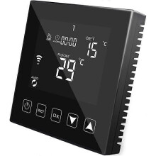(As show, One size) Black WiFi Smart Thermostat for Underfloor Water Heating 3A Compatible with Alexa Echo/Google Assistant/Tuya, Programmable Connected Room Thermostat f
