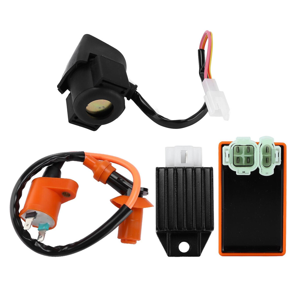 (As Show, One Size) 6Pin Cdi Module Ignition Coil 4Pin Rectifier Starter Relay Solenoid For 4 Stroke 50Cc 70Cc 90Cc 110Cc 125Cc Atv 4909775776829