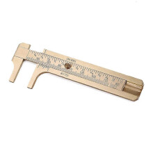 (As show, One size) Retro Vernier Caliper Sliding Pocket Ruler Brass Copper Alloy Miniature Metal Double Scale for Measuring Gemstones Jewelry Components Repair Beading W