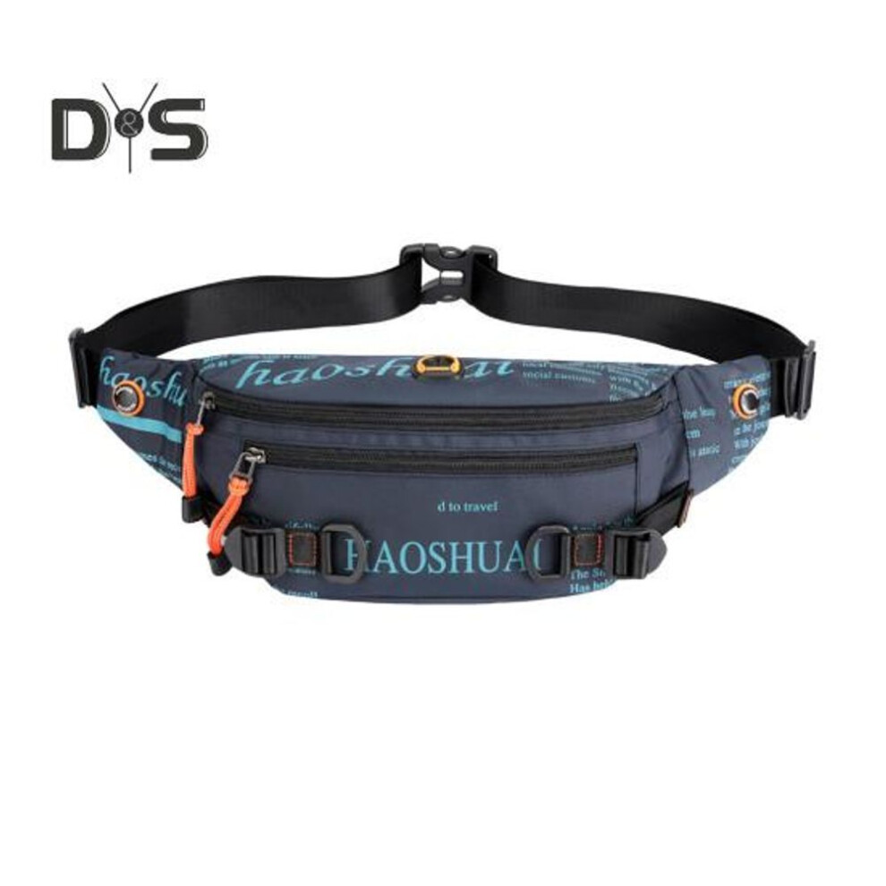 (dark blue) Large Crossbody Fanny Pack Sports Waist Bag Waterproof Hip Pouch Bum Bag Outdoor Waist Pack For Jogging Hiking Fishing Men Women