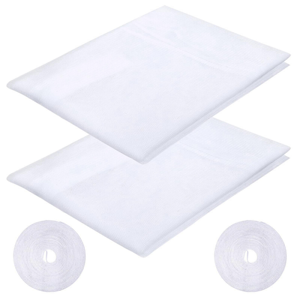 (As Show, One Size) 2 Pcs Mosquito Net Window Fly Screen Mosquito Net Insect Net Fly Net With Self-Adhesive Tape For Windows Mosquitoes Insects, 2M Lo 4909775539110
