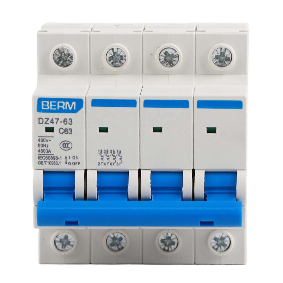 (As Show, One Size) Leakage Protection Dz47â63 4P Residual Current Circuit Breaker 400V/63A Air Switch 6909775573600