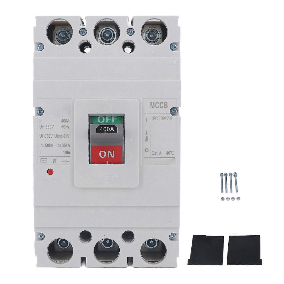 (As Show, One Size) 3P Overload Protection Circuit Breaker Pc Flame Retardant Housing Circuit Breaker Ac380v 400A 6909775552735
