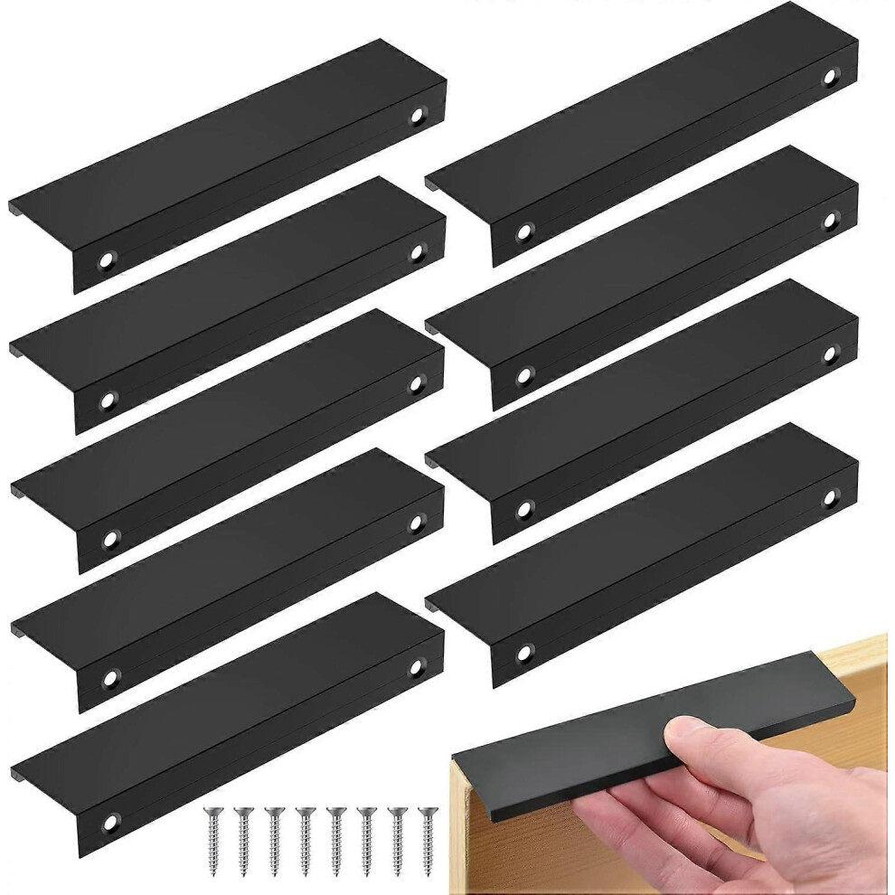 Photos - Other for Repair Kikidex  Black Kitchen Handle, 10PCS Spacing 160mm Invisible Furniture Handle, Aluminum Kitchen Door Handle, Blac (As show, One size)