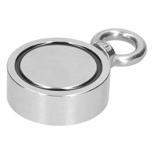 (As show, One size) Fishing Magnet Double Sided Round Strong Magnetic Underwater Treasure Hunting Tool 60mm RS60‑1