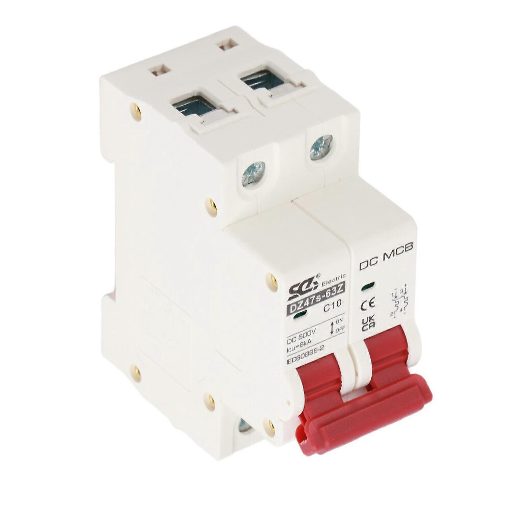 (As Show, One Size) Dc Circuit Breaker Magnetic System Miniature Circuit Breaker For Pv System 500V 10A 2P 6909775567074