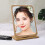 (As show, One size) Folding Wooden Table Mirror with Stand Adjustable Table Mirror with Stand Rectangular Makeup Mirror Cosmetic Mirror Cosmetic Mirror 2