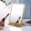 (As show, One size) Folding Wooden Table Mirror with Stand Adjustable Table Mirror with Stand Rectangular Makeup Mirror Cosmetic Mirror Cosmetic Mirror 3