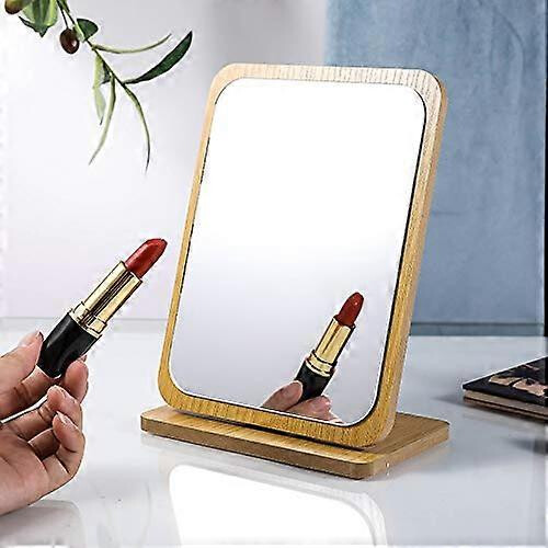 (As show, One size) Folding Wooden Table Mirror with Stand Adjustable Table Mirror with Stand Rectangular Makeup Mirror Cosmetic Mirror Cosmetic Mirror 2