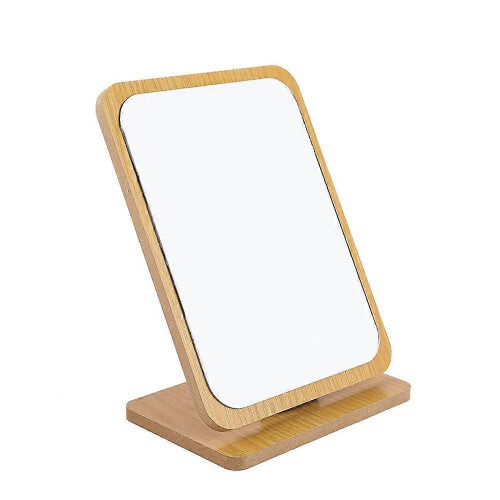 (As show, One size) Folding Wooden Table Mirror with Stand Adjustable Table Mirror with Stand Rectangular Makeup Mirror Cosmetic Mirror Cosmetic Mirror