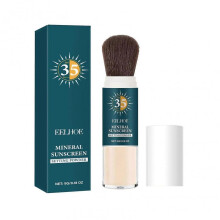 (1pcs) Mild Mineral Sunscreen Powder with Brush, SPF 35+, Mineral Sunscreen Setting Powder for Face, Lightweight, Oil Control, 5g