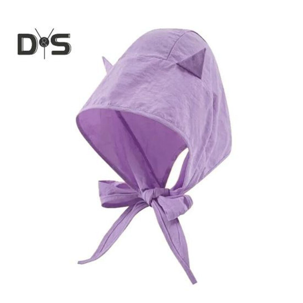 (purple) Sunshade Hat With Fixed Straps Adjustable Elasticity Breathable Quick-drying Demon Hat Solid Color Design Lace-up Hat