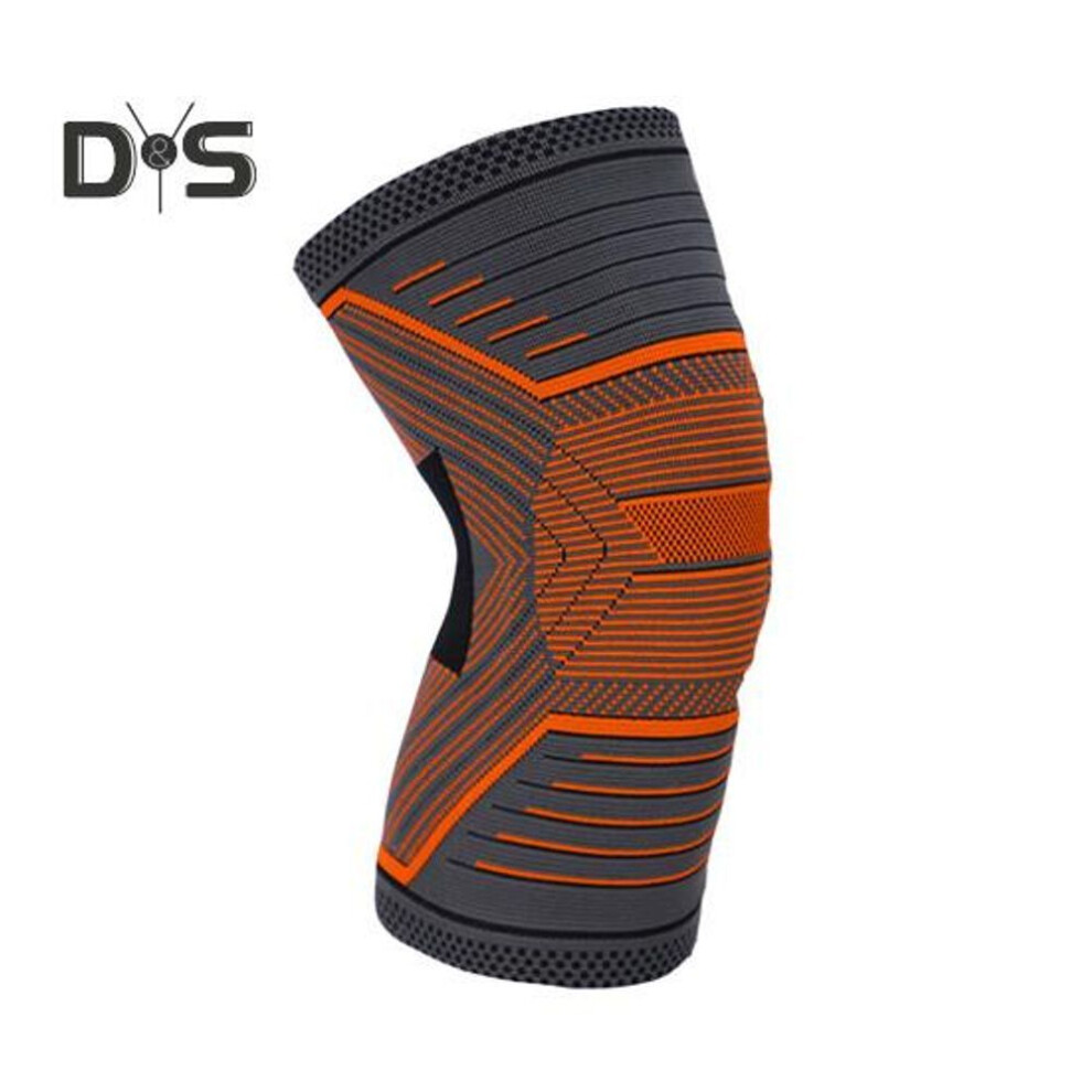 (orange, XL) Knee Compression Sleeve For Men Women Sports Knee Pads With 3D Knitting Tech Elastic Design Non-slip Knee Guards For Running