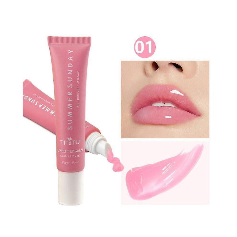(k1) Tinted Lip Butter Balm - Glossy Moisturizing Mini Lip Balm for High Shiny Finish - Shine & Hydration - Softening & Soothing Peptide Lip Care