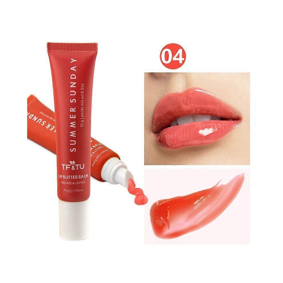(k4) Tinted Lip Butter Balm - Glossy Moisturizing Mini Lip Balm for High Shiny Finish - Shine & Hydration - Softening & Soothing Peptide Lip Care