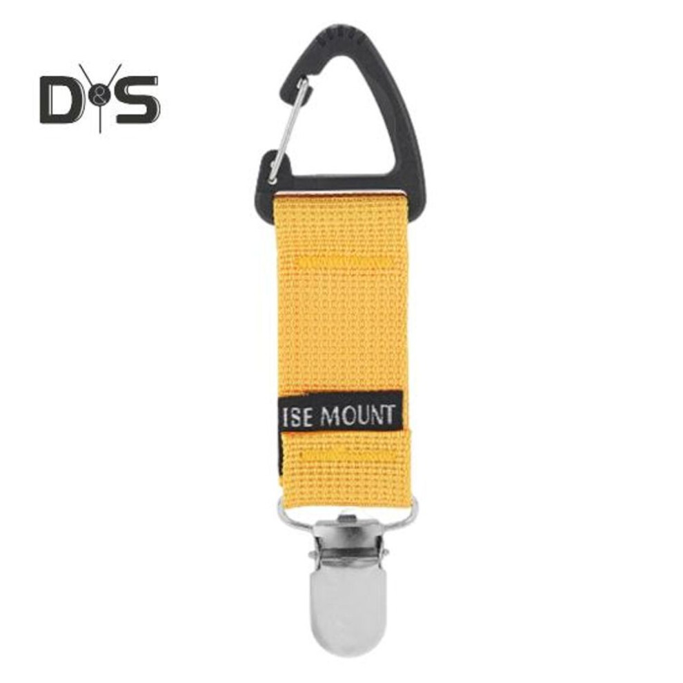 (yellow) Outdoor Travel Straw Hat Clip Portable Hands-free Heavy Duty Webbing Buckle Multifunction Glove Towel Sun Hat Carrier Holder Keeper Clamp