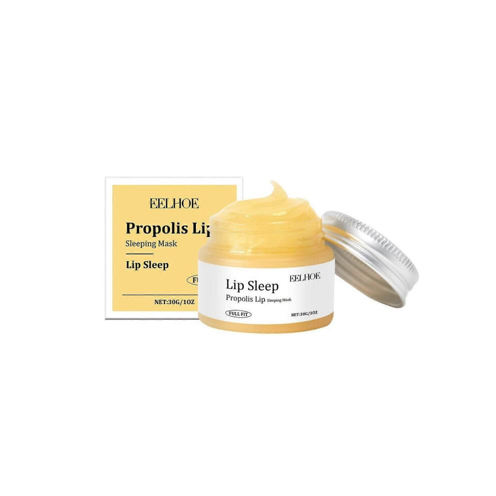 (2PCS) Hydrating Lip Care Balm for Dry Chapped Lips, Propolis Lip Sleeping Mask with Avocado Oil, Honey Lip Butter, Nourishing Lip Moisturizer Gentle