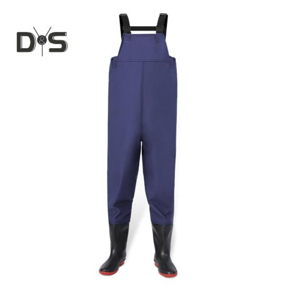 (as the picture, 36) Fishing Bib Overall With Anti-slip Rubber Boots Waterproof Breathable Adjustable Men Women Hunting Work Pants Trouser Rain Gear Workwear