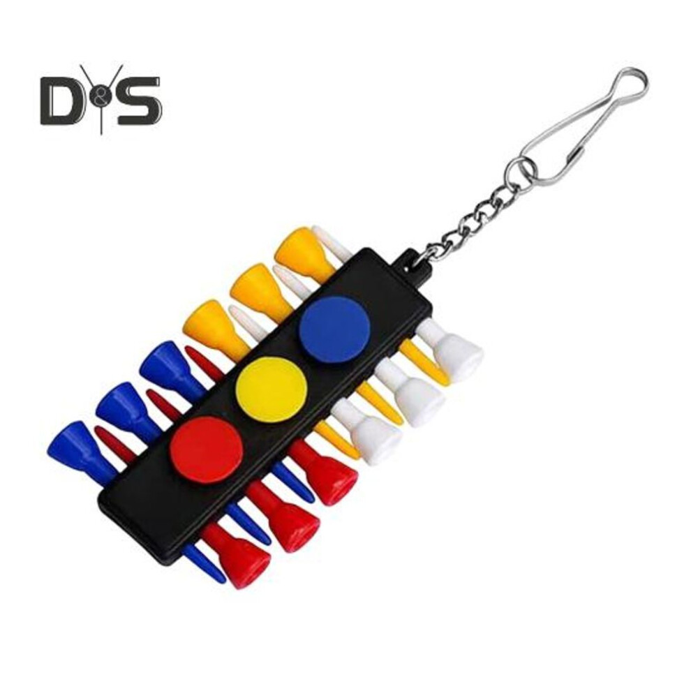 Golf Tee Holder Portable Golf Tee Storage Holder With 12 Golf Tees Holes Golf Bag Attachment Golf Tees Carrier For Carts Hitting