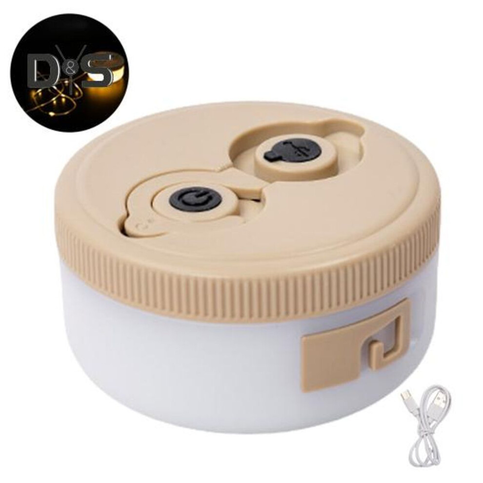 (as the picture, Warm light) 8M Retractable Camping Atmosphere Lamp USB Rechargeable IPX4 Waterproof Outdoor Garden Patio Yard Fairy Lamp Tent Decoration LED Light Strip
