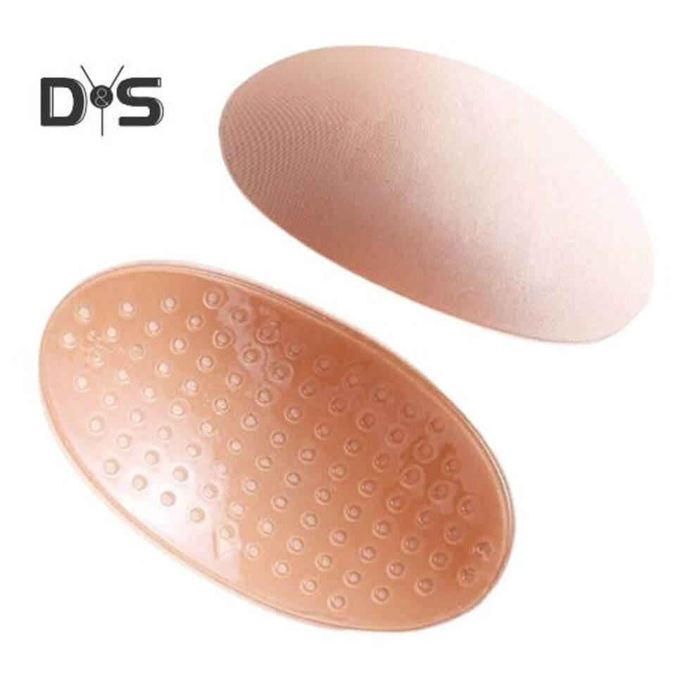 (apricot) 1 Pair Shoulder Pads For High Low Shoulders 3D Self Adhesive Silicone Anti-slip Sponge Shoulder Push-up Pad Sweat-proof Smooth Curves Diy Clothes