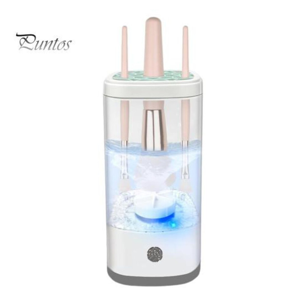 (transparent) Electric Makeup Brush Cleaner Uv Light Drying Usb Operated Automatic Cosmetic Brush Cleaning Machine Dryer Brush Washing Tool Container
