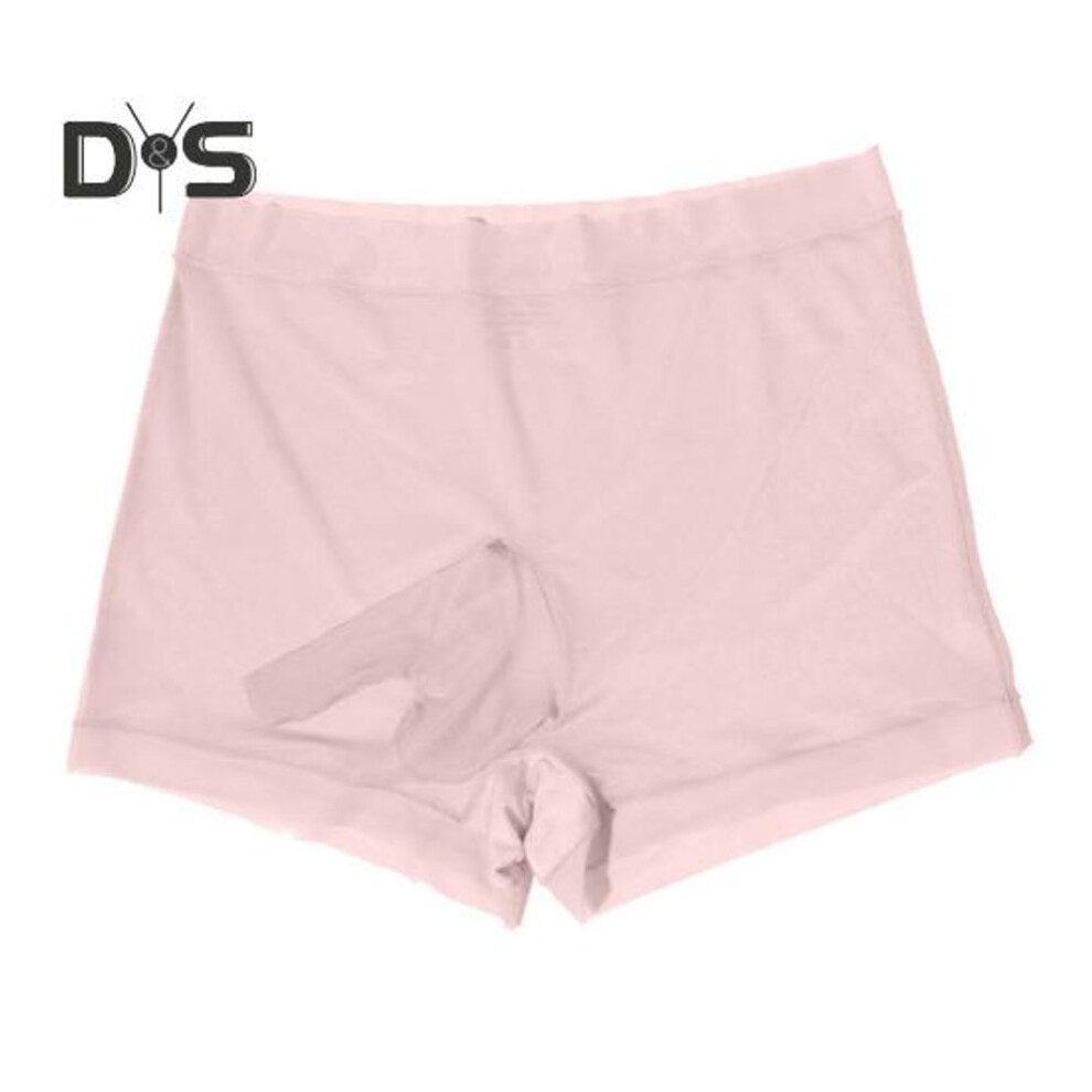 (pink) Men Boxer Underwear Sexy Mid-rise U-convex Slim Fit Elastic Shorts Panties Ultra-thin Smooth Ice Silk Panties