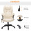 Homcom HOMCOM Heated Vibrating Massage Office Chair with Reclining Function, Beige 5