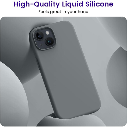 (iPhone 15 case, Space Gray) Designed for iPhone 15 Case, Silicone Shockproof Slim Thin Phone Case for iPhone 15(6.1 inch) 1