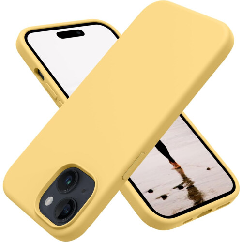 (iPhone 15 case, Yellow) Designed for iPhone 15 Case, Silicone Shockproof Slim Thin Phone Case for iPhone 15(6.1 inch)