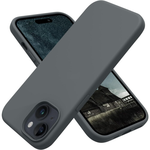 (iPhone 15 case, Space Gray) Designed for iPhone 15 Case, Silicone Shockproof Slim Thin Phone Case for iPhone 15(6.1 inch)