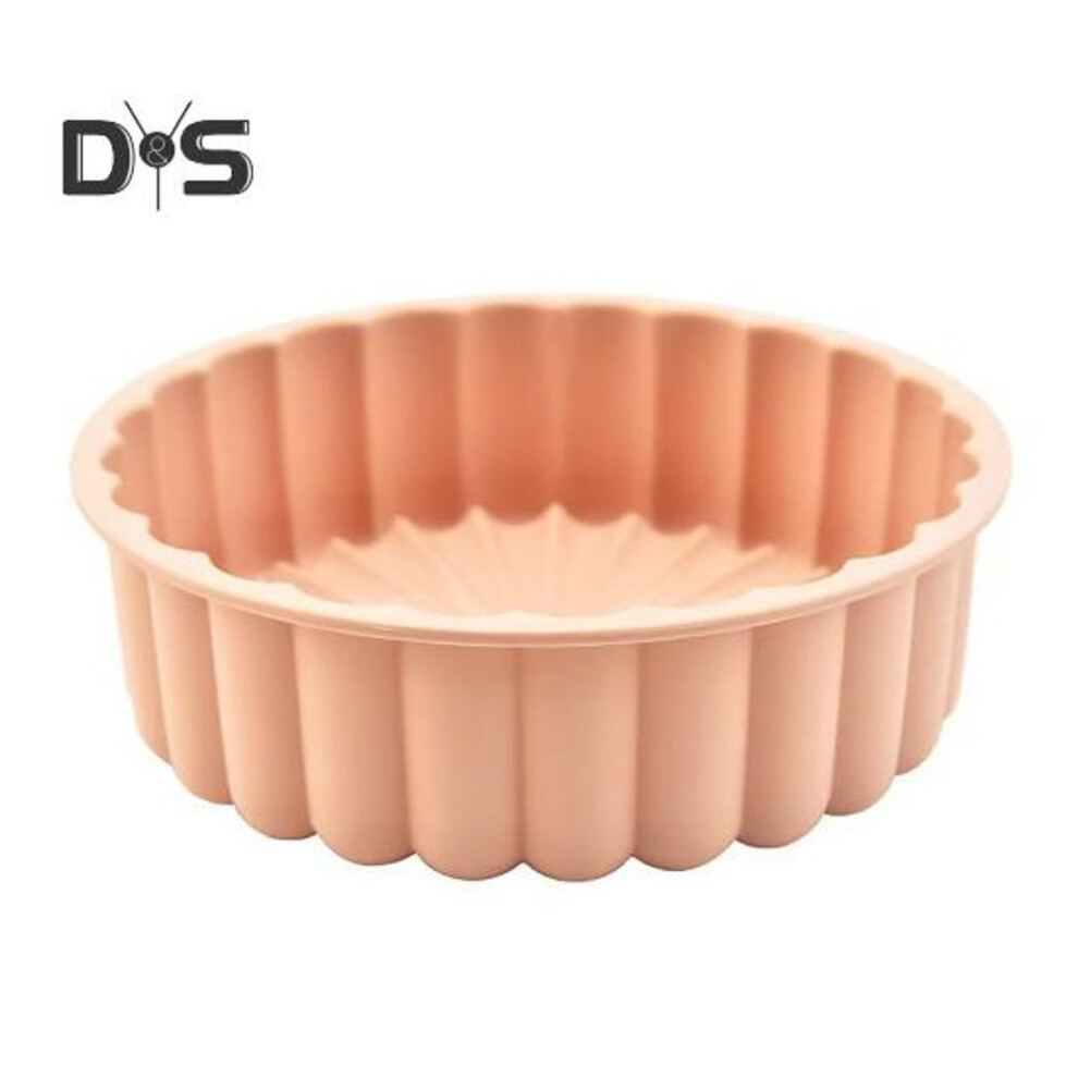 (pink) Silicone Cake Mold Flexible Large Round Breads Molds Oven Microwave Dishwasher Reusable Kitchen Bakeware for Baking Cake Breads Pies Tarts Jello