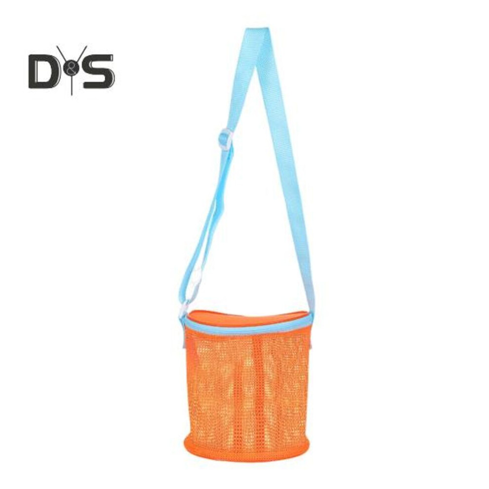 (as the picture, F) Mesh Beach Bag With Shoulder Strap Large Capacity Zipper Closure Multipurpose Seashell Holder Travel Sand Toy Storage Bucket