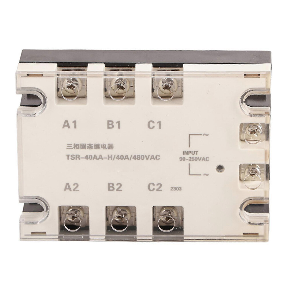 (As Show, One Size) 3 Phase Solid State Relay Fast Switching Speed Noise Free Ac To Ac Ssr 90Â250Vac To 24Â480Vac Tsr 40 6909775580233
