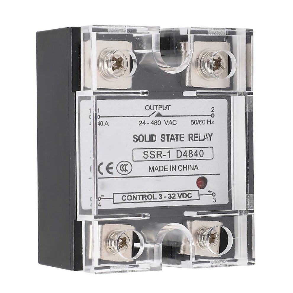 (As Show, One Size) Solid State Relay Ssr Industrial Systems 40A Dc To Ac 24Â480V For Cnc Machine Tools Packing Machines 6909775557945