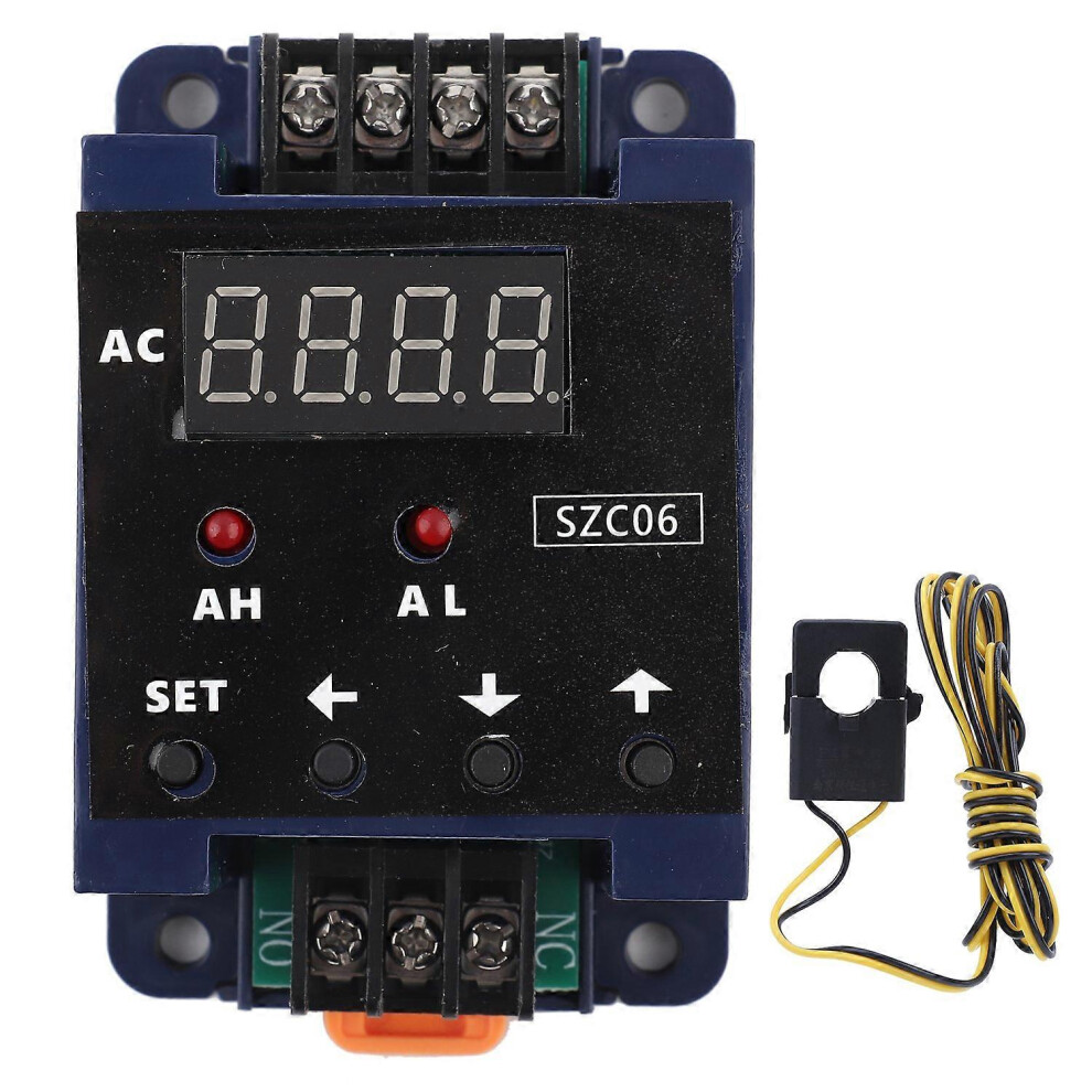 (As Show, One Size) Szc06 Dc8â35V Ac Digital Ammeter 0.3Â50A Measure Range Upper Lower Limit Alarm Delay Relay Detection 6909775566466