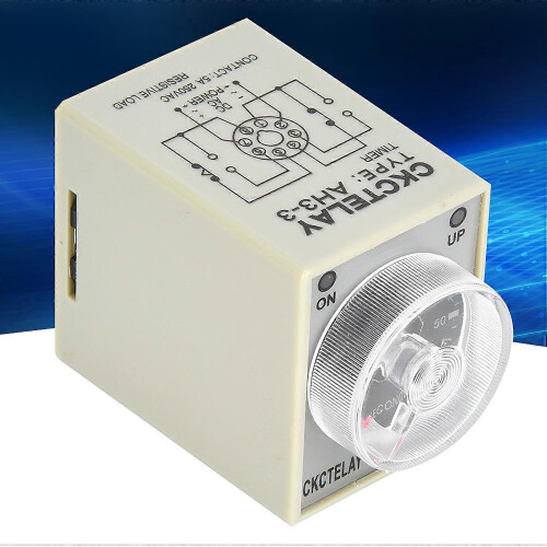 (As show, One size) Electronic Time Relay 8 Pins Release Delay Timer 35mm DIN Rail Mount 60S Delay Range (DC24V) 2