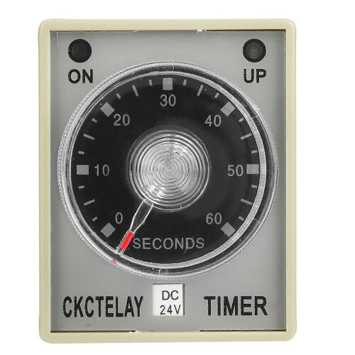 (As show, One size) Electronic Time Relay 8 Pins Release Delay Timer 35mm DIN Rail Mount 60S Delay Range (DC24V)